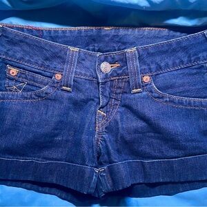 True Religion Dark Blue Jean Shorts